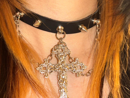 Original design dark gothic style collar Choker subculture sweet cool babes cross niche y2k necklace