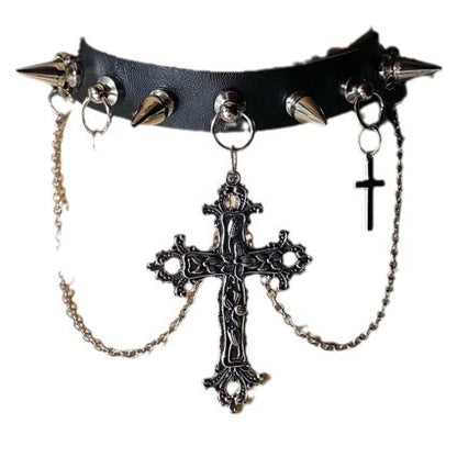 Original design dark gothic style collar Choker subculture sweet cool babes cross niche y2k necklace